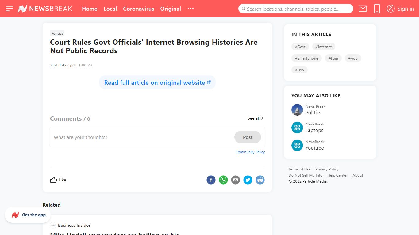 Court Rules Govt Officials' Internet Browsing Histories Are Not Public ...